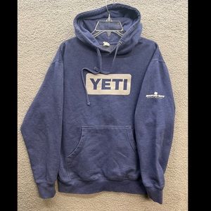 Mens Yeti Cooler Hoodie Blue Sweatshirt  Size Medium Clean Cotton Polyester
